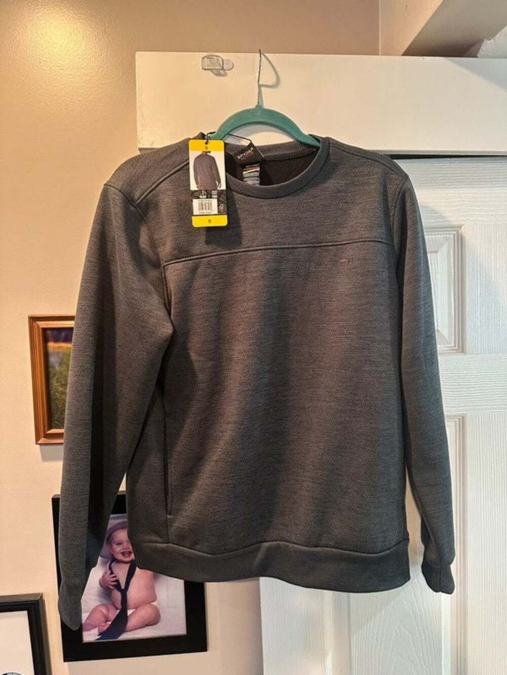 Spyder Men’s Bonded Fleece Crewneck Sweatshirt Dark Gray Size S